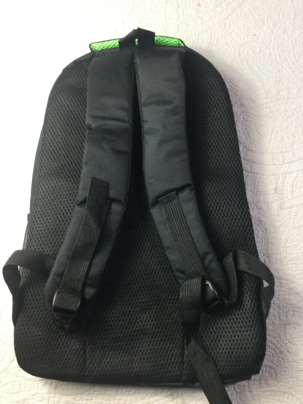Sportbag Black Backpack*Green Accents* Multiple Compartments* Lightweight*New